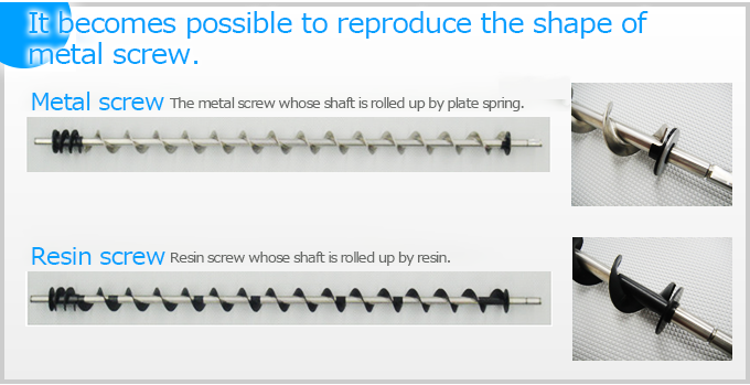 金属スクリューの形状を再現